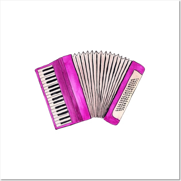 Pink accordion Wall Art by JenPolegattoArt